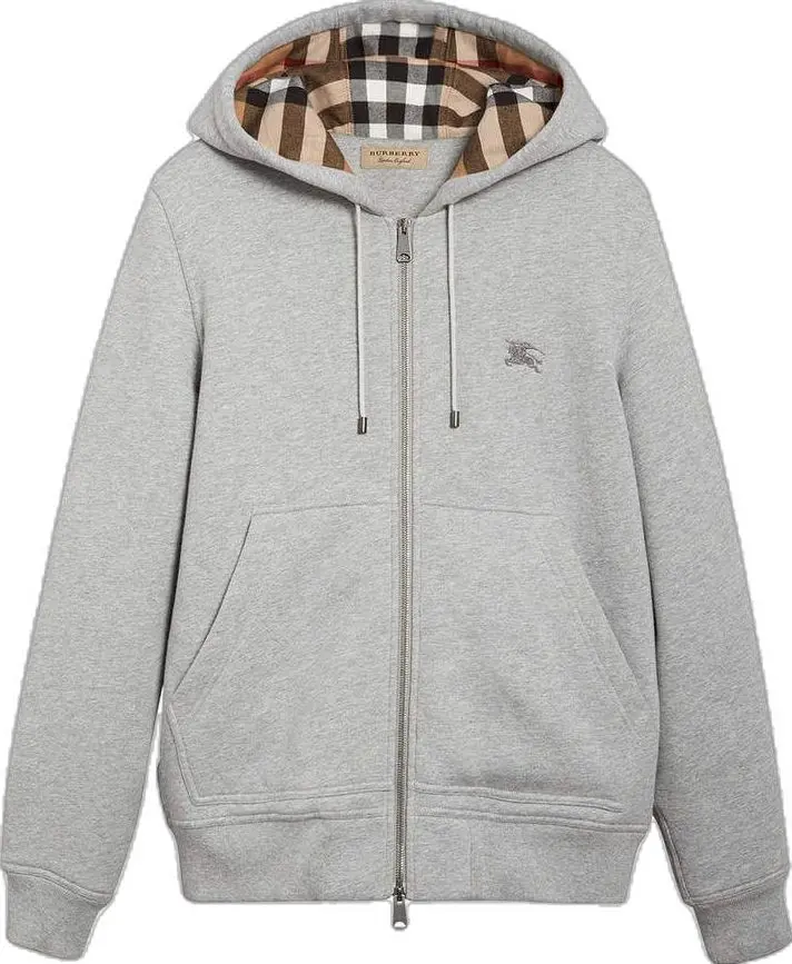 Burberry check detail hooded sweatshirt.webp